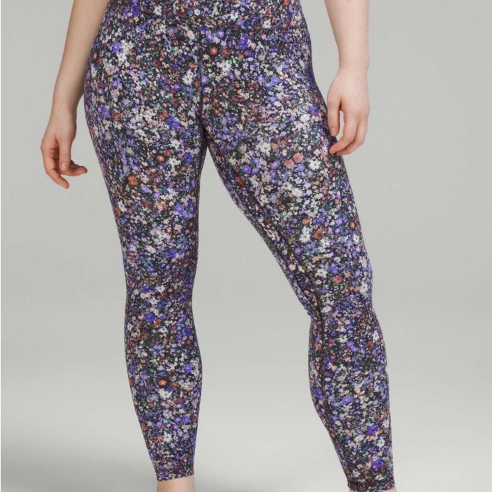 lululemon athletica floral high rise align leggings 28"
